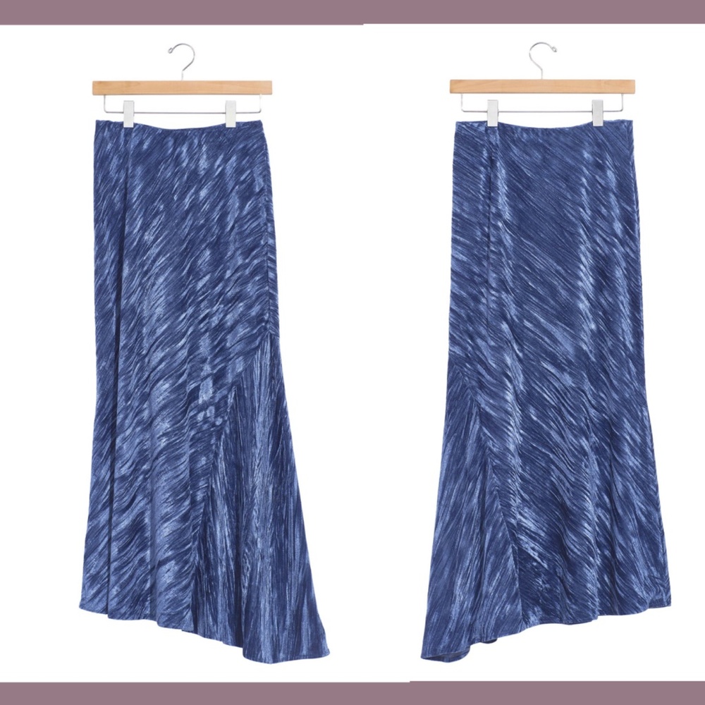 NWT Free People [ Large ] Not Velvet Skirt in Light Night Blue - Picture 3 of 12